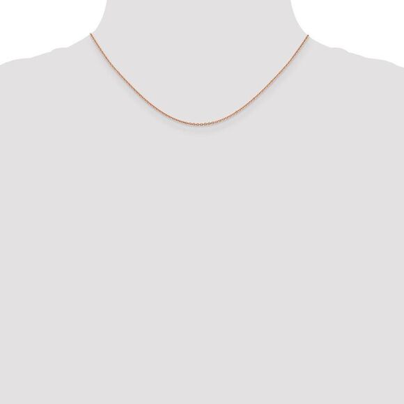1.4mm, 14k Rose Gold, Diamond Cut Solid Cable Chain Necklace, 16 Inch - Picture 2 of 8